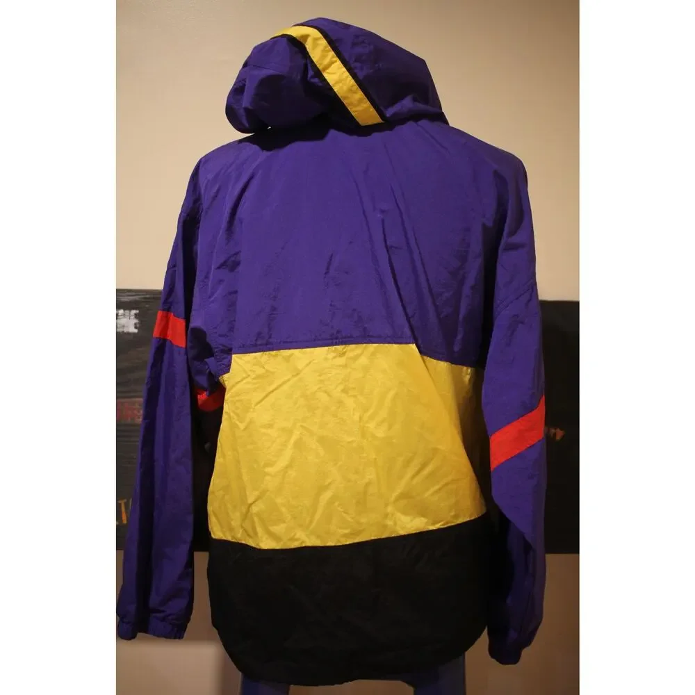 Vintage Speedo Sport Systems Anorak Jacket Men’s L Purple Yellow Nylon Pullover